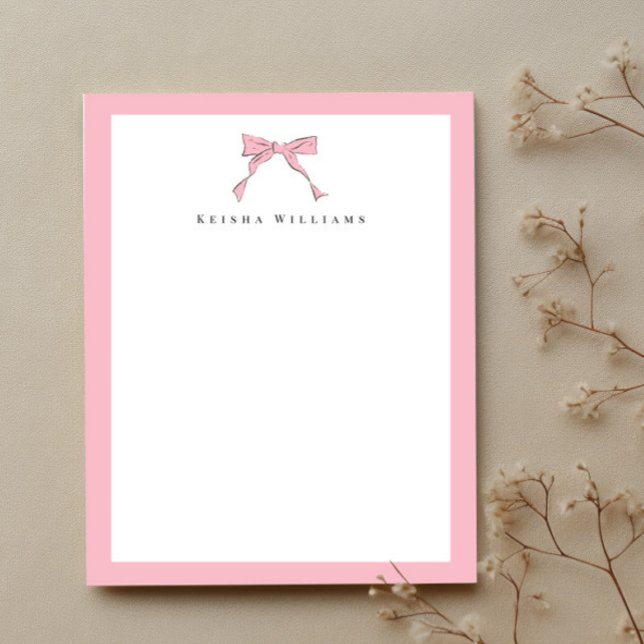 Pink Bow Ribbon Coquette Note Card (Creator Uploaded)