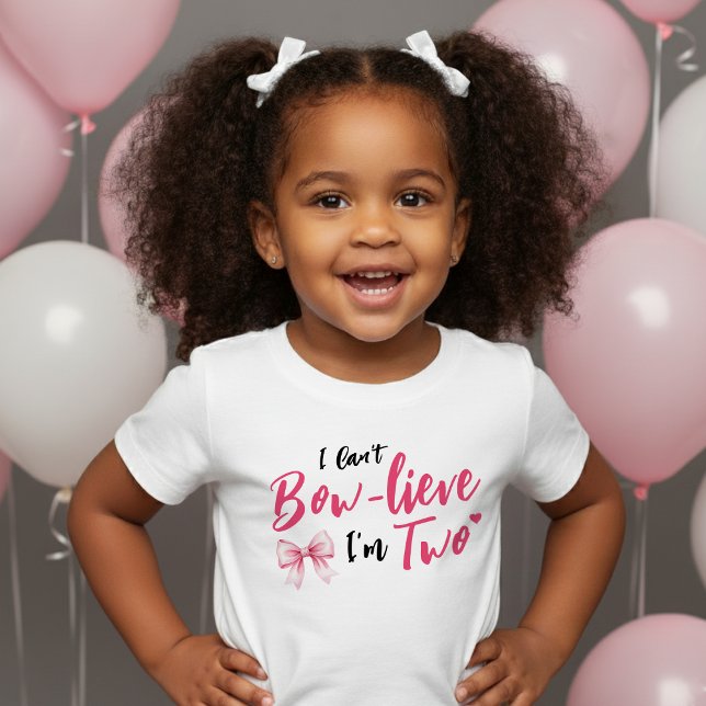 Pink Bow Ribbon Girls 2nd Birthday Party I'm Two Toddler T-shirt (Pink Bow Ribbon Girls 2nd Birthday Party I'm Two Toddler T-shirt
)