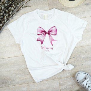Pink Bow Ribbon Mommy To Be T-Shirt