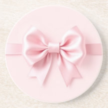 Pink Bow Sandstone Coaster