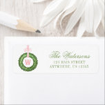 Pink Bow Sash Christmas Monogram Wreath Address Label<br><div class="desc">PreppyPrint.com - The Pink Bow Sash Christmas Monogram Wreath collection offers a personalized touch to your holiday greetings. Each wreath features lush seasonal greenery adorned with an elegant pink sash bow and a custom monogram centerpiece—blending classic charm with soft, modern style. Please visit my designer store, PreppyPrint.com, for coordinating items....</div>