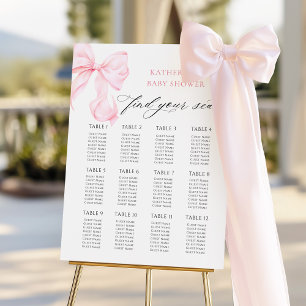 Pink Bow Seating Chart Foam Board