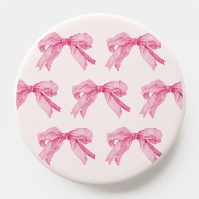 Pink Bow Shabby Chic Coquette Fancy Blush  PopSocket (Popsocket)