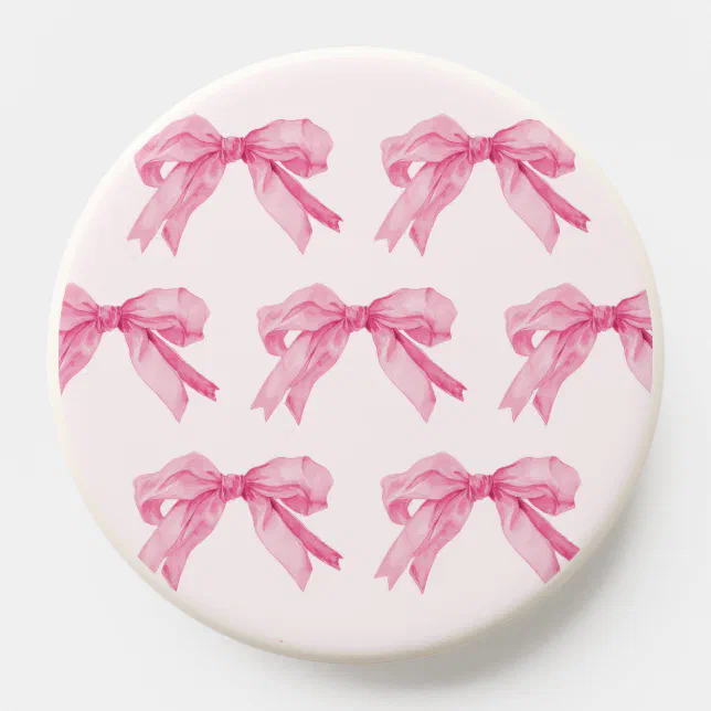 Pink Bow Shabby Chic Coquette Fancy Blush PopSocket | Zazzle