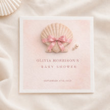 Pink Bow Shell Girl Baby Shower