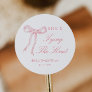 Pink Bow She's Tying The Knot Bridal Shower Classic Round Sticker