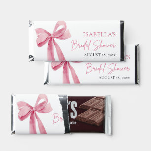 Pink Bow She's Tying the Knot Bridal Shower Hershey Bar Favors