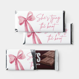 Pink Bow She's Tying the Knot Bridal Shower Hershey Bar Favors