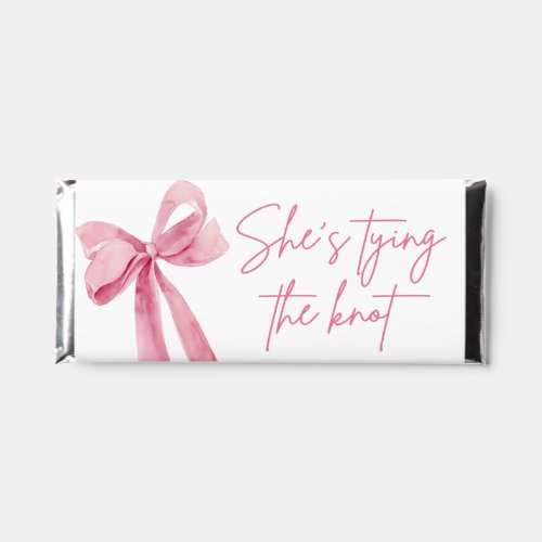 Pink Bow Shes Tying the Knot Bridal Shower Hershey Bar Favors