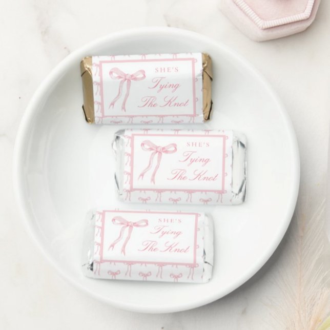 Pink Bow She's Tying The Knot Bridal Shower Hershey's Miniatures (Creator Uploaded)