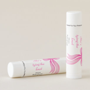 Pink Bow She's Tying the Knot Bridal Shower Lip Balm