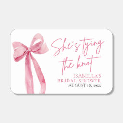 Pink Bow She's Tying the Knot Bridal Shower Matchboxes | Zazzle
