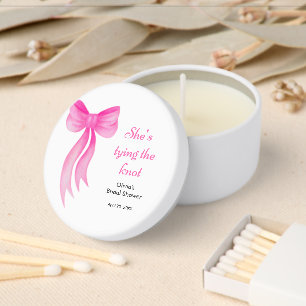 Pink Bow She's Tying the Knot Bridal Shower  Mini Candle Favors