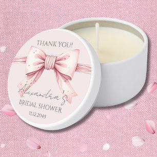 Pink Bow Shes Tying the Knot Bridal Shower Mini Candle Favors
