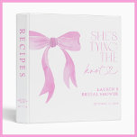 Pink Bow She's Tying The Knot Bridal Shower Recipe 3 Ring Binder<br><div class="desc">Some of life’s most cherished moments happen in the kitchen—where love is measured in teaspoons, laughter simmers on the stove, and family traditions are passed down with every dish. The She’s Tying The Knot recipe binder is designed to hold not just recipes, but memories—curated by friends and loved ones to...</div>