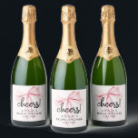 Pink Bow She's Tying The Knot Bridal Shower Sparkling Wine Label<br><div class="desc">Pink Bow She's Tying The Knot Bridal Shower Sparkling Wine Label. Matching items available.</div>