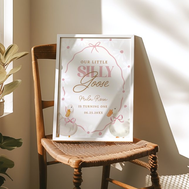 Pink Bow Silly Goose Coquette Birthday Welcome Poster (Creator Uploaded)