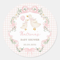 Pink Bow Silly Goose Coquette Floral Baby Shower