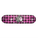 Pink Bow Skull Skateboard