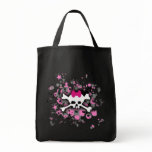 Pink Bow Skull Tote Bag