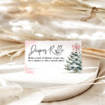 Pink Bow Snowflake Baby Shower Diaper Raffle Card<br><div class="desc">Celebrate the magic of winter with this charming Pink Bow Winter Baby Shower invitation! Featuring snowy pine trees, delicate snowflakes, and a soft pink bow accent, this design perfectly blends cozy woodland charm with a sweet, feminine touch. Ideal for a baby shower during the holiday or winter season, this editable...</div>