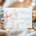 Pink Bow Snowflakes Baby Shower Books for Baby Enclosure Card<br><div class="desc">Baby shower books for baby enclosure card that features a pink bow with snowflakes perfect for a winter themed baby shower.</div>