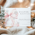 Pink Bow Snowflakes Baby Shower Diaper Raffle Enclosure Card<br><div class="desc">Baby shower diaper raffle enclosure card that features a pink bow with snowflakes perfect for a winter themed baby shower.</div>