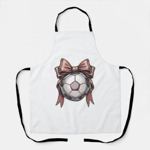 Pink Bow Soccer Ball Vintage Apron