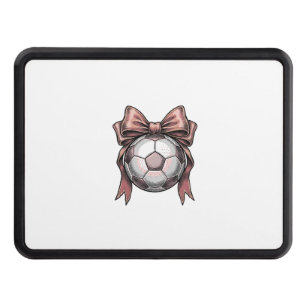 Pink Bow Soccer Ball Vintage Hitch Cover