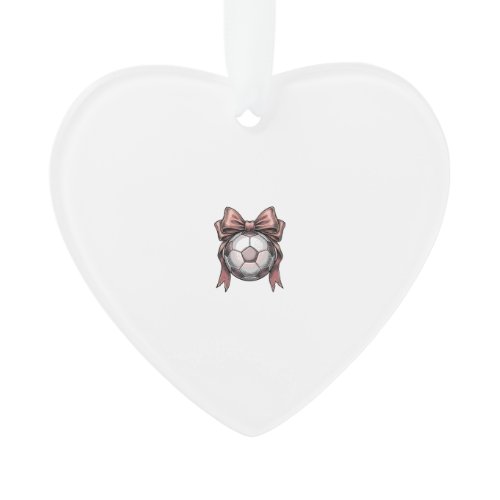 Pink Bow Soccer Ball Vintage Ornament