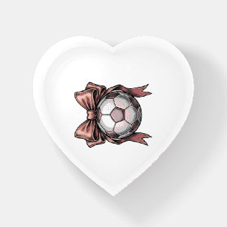 Pink Bow Soccer Ball Vintage Paperweight