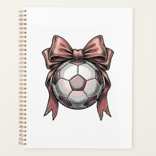 Pink Bow Soccer Ball Vintage Planner