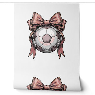 Pink Bow Soccer Ball Vintage Wallpaper