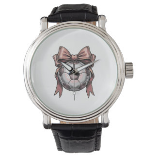 Pink Bow Soccer Ball Vintage Watch