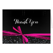 Pink Bow Sparkle Bling Holiday Party Greeting Card (Front Horizontal)