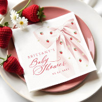 Pink Bow Strawberries Baby Shower