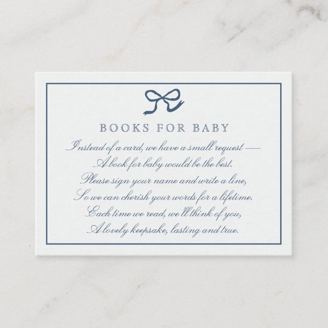 PInk Bow & Stripes Books for baby Enclosure Card (Front)