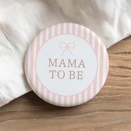 Pink Bow Stripes Paris Baby Shower Mama to Be