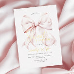 Pink Bow Sweet 16 Girl Foil Invitation<br><div class="desc">Pink Bow Sweet Sixteen Birthday Invitation with a modern bow aesthetic and gold foil for 16th birthday celebration</div>