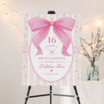 Pink Bow Sweet 16 Love Shack Floral Welcome Foam Board<br><div class="desc">Celebrate a milestone in style with this Pink Bow Sweet Sixteen Welcome Sign! Featuring a stunning watercolor pink bow, soft rose florals, and vintage-inspired stripes, this design brings timeless elegance and charm to your special day. Perfect for welcoming guests to a Sweet 16 celebration, this sign adds a feminine and...</div>