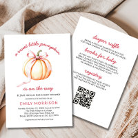 Pink Bow Sweet Little Pumpkin Girl Baby Shower