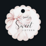Pink Bow Sweet Sixteen Birthday Favor Tags<br><div class="desc">Pink Bow Sweet Sixteen Birthday favor tags for a modern bow aesthetic 16th birthday celebration</div>