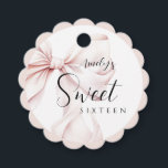 Pink Bow Sweet Sixteen Birthday Favor Tags<br><div class="desc">Pink Bow Sweet Sixteen Birthday favor tags for a modern bow aesthetic 16th birthday celebration</div>
