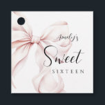 Pink Bow Sweet Sixteen Birthday Favor Tags<br><div class="desc">Pink Bow Sweet Sixteen Birthday favor tags for a modern bow aesthetic 16th birthday celebration</div>