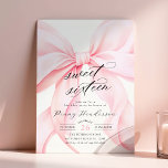 Pink Bow Sweet Sixteen Birthday Invitation<br><div class="desc">Pink Bow Sweet Sixteen Birthday Invitation for a modern bow aesthetic 16th birthday celebration</div>