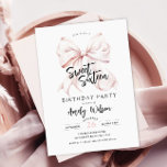 Pink Bow Sweet Sixteen Birthday Invitation<br><div class="desc">Pink Bow Sweet Sixteen Birthday Invitation for a modern bow aesthetic 16th birthday celebration</div>