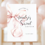 Pink Bow Sweet Sixteen Birthday Welcome Foam Board<br><div class="desc">Pink Bow Sweet Sixteen Birthday Invitation for a modern bow aesthetic 16th birthday celebration</div>