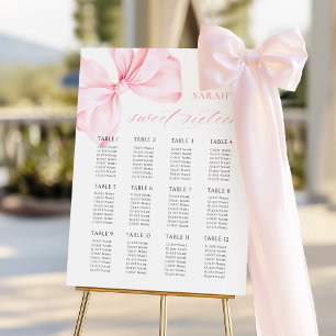 Pink Bow Sweet Sixteen Seating Chart Foam Board