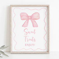 Pink Bow Sweet Treats Birthday Sign