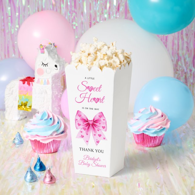 Pink Bow Sweetheart girl Valentine's Baby shower  Favor Boxes (Party)